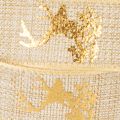 Dekoband aus Polyester mit Hirschmotiv 15mm x 15m in Braun und Gold für Innen | Floristik24.at