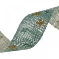 Floristik24 Geschenkband Schleifenband mit Sternen Blau Gold 25mm 15m