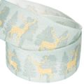 Geschenkband aus Polyester mit Rentier- und Tannenbaum-Motiv 40mm x 18m | Floristik24.at