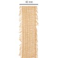 Dekoband Baumwolle mit Fransen Braun 40 mm x 30 m für Innenbereich | Floristik24.at