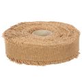 Dekoband Baumwolle mit Fransen Braun 40 mm x 30 m für Innenbereich | Floristik24.at