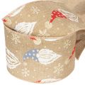 Dekoband Jute-Optik Weihnachtswichtel 60mm 10m Braun | Floristik24.at