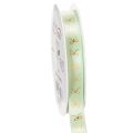 Floristik24 Dekoband aus Polyester mintgrün mit goldenen Schleifen 15mm 18m
