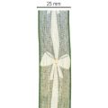 Geschenkband aus Stoff mit Schleifenmotiv Grün 25mm x 18m | Floristik24.at