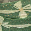 Geschenkband aus Stoff mit Schleifenmotiv Grün 25mm x 18m | Floristik24.at