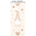 Dekoband aus Stoff mit Wichteln und Herzen 40 mm x 15 m Beige | Floristik24.at