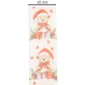Geschenkband Stoff 40mm Bär Weihnachtsmütze Geschenke Creme Rot Grün 15m | Floristik24.at