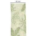 Geschenkband Stechpalme und Mistel Polyester 40mm x 15m Grün | Floristik24.at