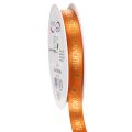 Floristik24 Geschenkband Stoff Orange mit Goldschrift Weihnachten 15mm x 18m