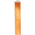 Geschenkband Stoff Orange mit Goldschrift Weihnachten 15mm x 18m | Floristik24.at
