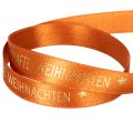 Geschenkband Stoff Orange mit Goldschrift Weihnachten 15mm x 18m | Floristik24.at