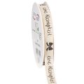 Floristik24 Geschenkband aus Polyester Beige 15mm 18m mit Aufschrift „Eine Kleinigkeit“
