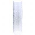 Floristik24 Spitzenband mit Wellenrand Weiß 25mm 20m