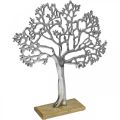 Floristik24 Deko Baum Metall groß, Metallbaum Silber Holz H42,5cm