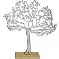 Floristik24 Deko Baum Metall groß, Metallbaum Silber Holz H42,5cm