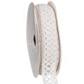Floristik24 Dekoband Spitze Baumwolle 18mm x 10m Weiß für kreative Gestaltung