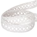 Dekoband Spitze Baumwolle 18mm x 10m Weiß für kreative Gestaltung | Floristik24.at