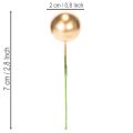 Goldene Kunststoffkugeln am Draht 15mm und 20mm für Dekorationen 48er Set | Floristik24.at