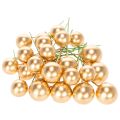 Goldene Kunststoffkugeln am Draht 15mm und 20mm für Dekorationen 48er Set | Floristik24.at