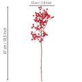Künstlicher Ilexzweig mit roten Beeren 47cm 3 Stk für Vasen | Floristik24.at