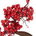 Künstlicher Zweig mit roten Beeren und grünen Blättern 96 cm | Floristik24.at