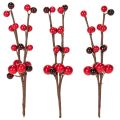 Künstlicher Deko-Zweig mit roten Beeren 15 cm Set 6 Stück | Floristik24.at