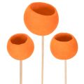 Floristik24 Bell Cup Mix auf Holzstab Orange Ø 3–5,5 cm, 15 Stück