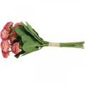 Floristik24 Kunstblume, künstliche Bellis im Bund, Gänseblümchen Weiß-Pink L32cm 10St