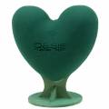 Floristik24 Steckschaum 3D Herz mit Fuß Steckmasse Grün 30cm x 28cm
