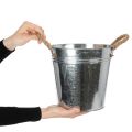 Blecheimer mit Seilgriffen aus Metall glänzend Ø22cm für Indoor- und Outdoordekoration | Floristik24.at