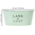 Blumenschale oval Mint Metall Vintage 27x18cm H12cm | Floristik24.at