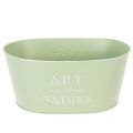 Floristik24 Blumenschale oval Zink Mintgrün 27x18cm H12,5cm