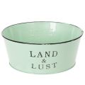 Floristik24 Blumenschale rund Metall Mint Ø25×10cm Innen- und Außendekoration