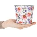 Blumentopf aus Metall mit Frühlingsmotiv Ø12cm H10,5cm für Innen und Außen | Floristik24.at