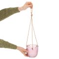 Hängedeko Blumentopf aus Glas, Lila und Grün, Ø14cm, 2 Stück | Floristik24.at