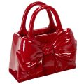 Floristik24 Deko Vase Handtaschenform Rot Polyresin 22cm