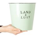Blumentopf Metall Mint Ø21,5×H16,5cm mit Vintage-Schriftzug | Floristik24.at
