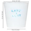Metall-Blumentopf Übertopf Ø22×H21cm Weiß Blau Landhausstil | Floristik24.at
