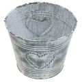 Floristik24 Blumentopf Shabby Chic Übertopf Metall Herz Ø22cm H17,5cm