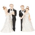 Floristik24 Hochzeitsfiguren aus Polyresin 6cm Weiß Rosa Schwarz 2 Stück