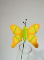 Floristik24 Schmetterling am Pick grün/gelb Holz 7cm (24St)