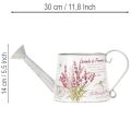 Deko Gießkanne Metall Lavendelmotiv 30×11×14,5 cm für Innenbereich | Floristik24.at