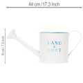 Deko-Gießkanne aus Metall Weiß-Blau Ø17cm 44x17x19cm | Floristik24.at