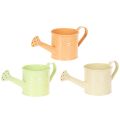 Floristik24 Deko-Übertöpfe Gießkanne Metall Set 8-teilig, 16,5x7cm, grün/gelb/orange, für Balkon und Küche