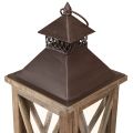 Deko Laterne Holz Vintage Holzlaterne Braun 17×17×50cm | Floristik24.at