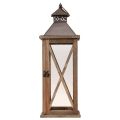Deko Laterne Holz Vintage Holzlaterne Braun 17×17×50cm | Floristik24.at