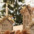 Deko-Sterne beflockt, Ø 4/5 cm, Vanille/Orangebraun/Beige, 40 Stück | Floristik24.at