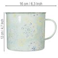 Deko Pflanztopf Metall emailliert Ø13cm H12cm Mandala Pastellfarben | Floristik24.at