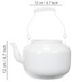 Deko-Teekessel aus Metall Weiß Ø12cm H16cm für Blumenarrangements | Floristik24.at