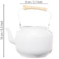 Dekorativer Übertopf aus Metall, Teekessel-Design, Ø 8,6 cm, H 16 cm, Weiß, Shabby Chic | Floristik24.at